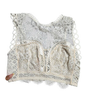 Victoria's Secret White Lace Bralette Size: L